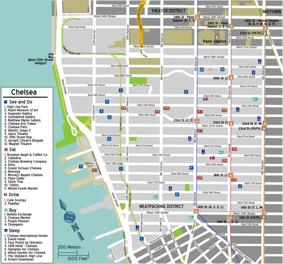 mapa Chelsea Manhattan
