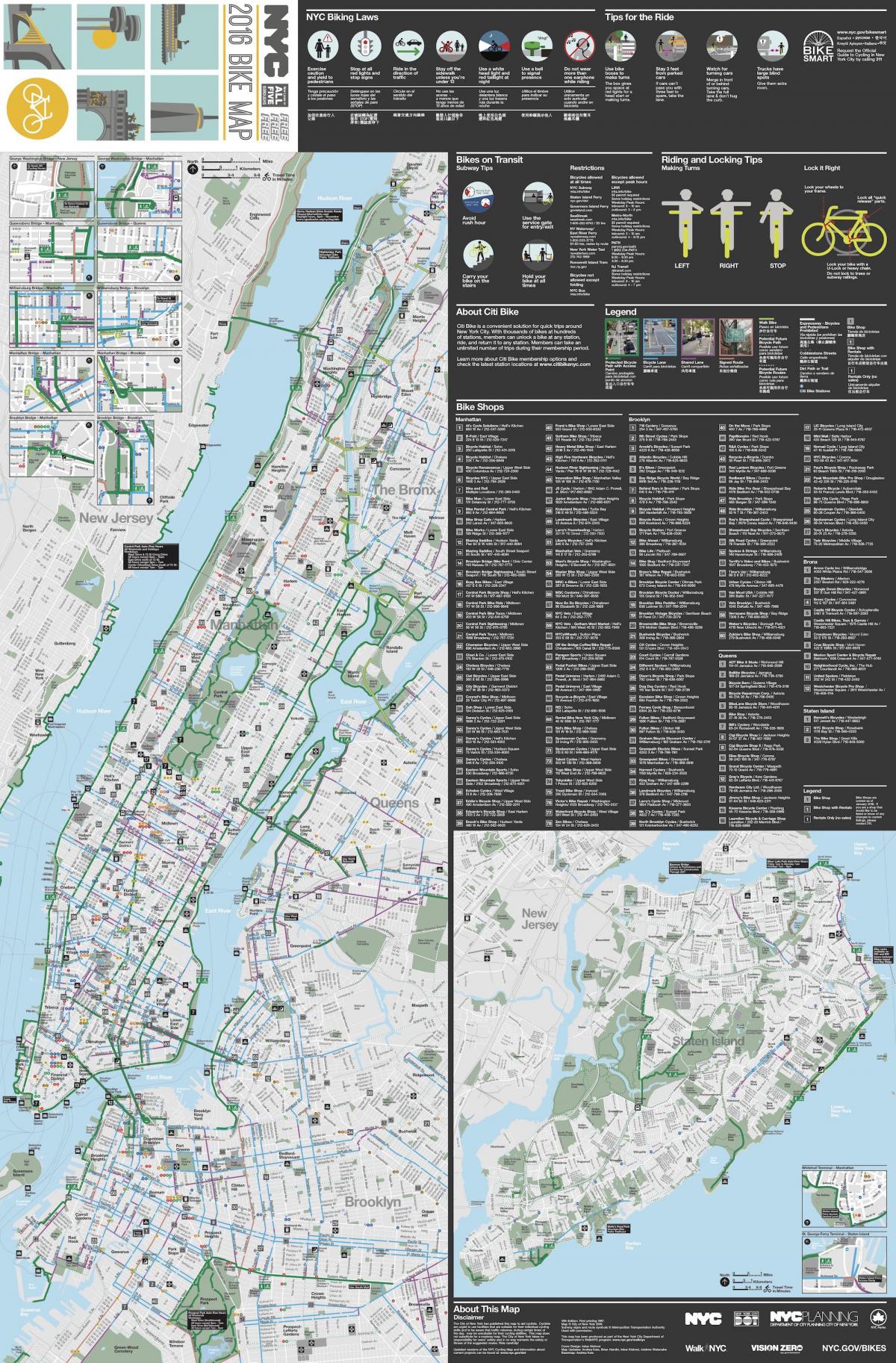 Manhattan bike lane mapu