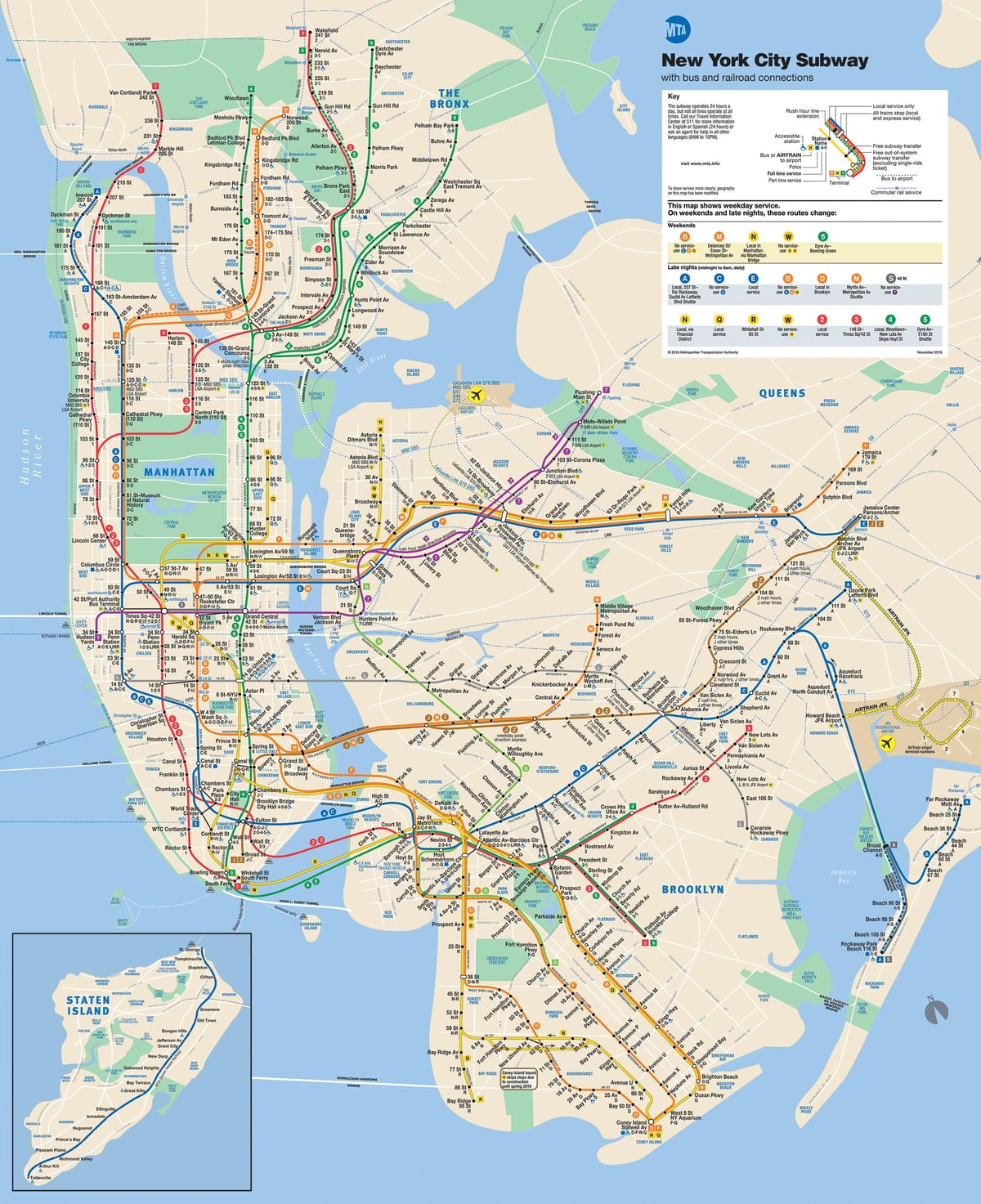 metro mapu Manhattanu, New York