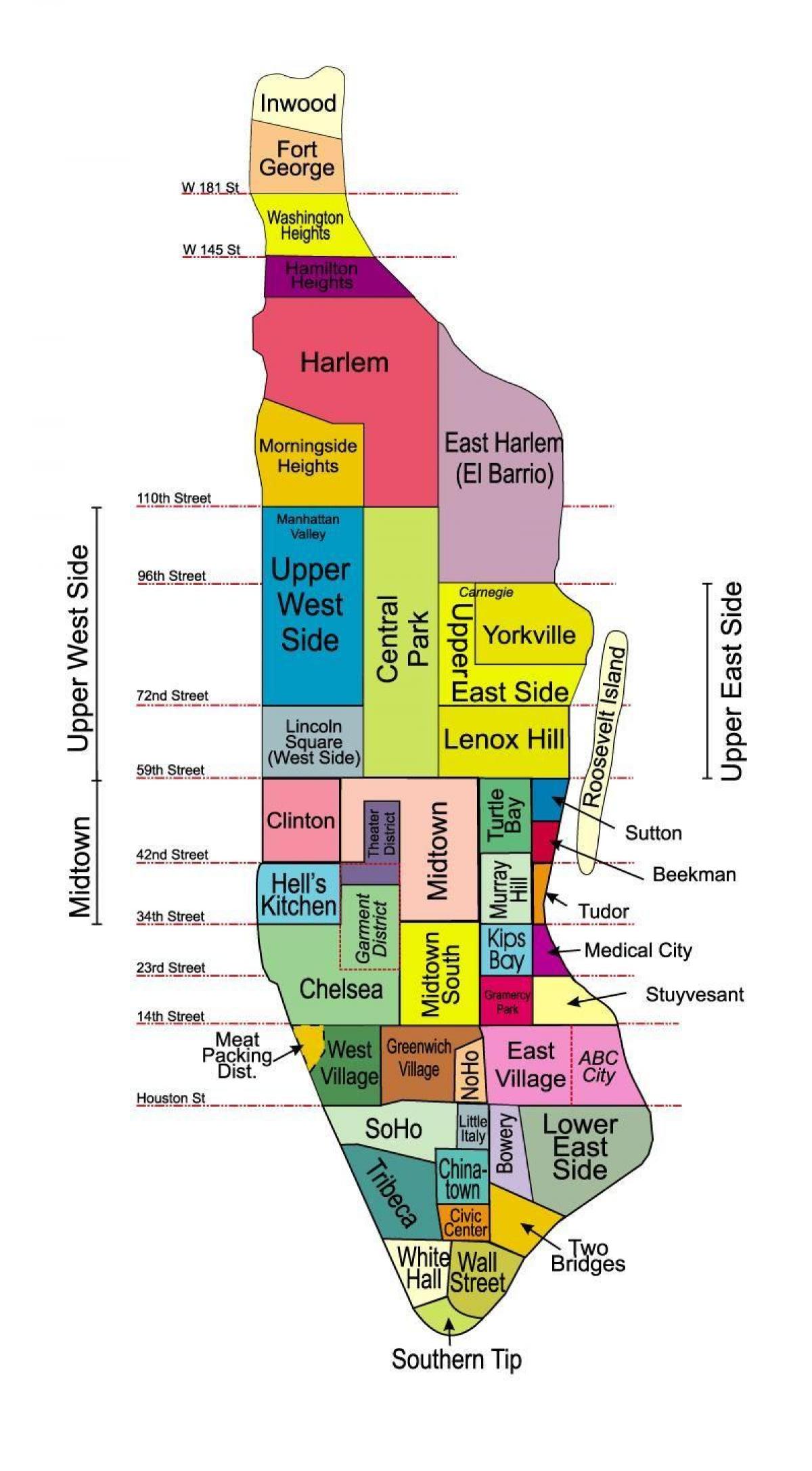 okresy v Manhattane mapu