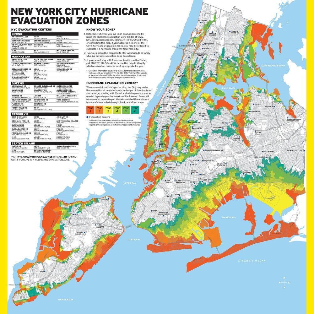 Manhattan povodňovej zóny mapu