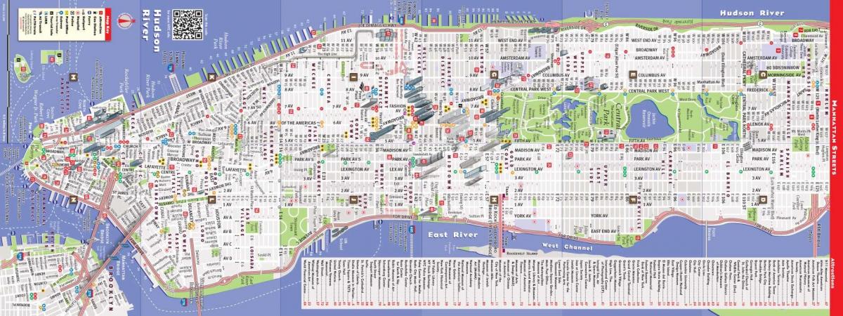 podrobná mapa Manhattanu ny
