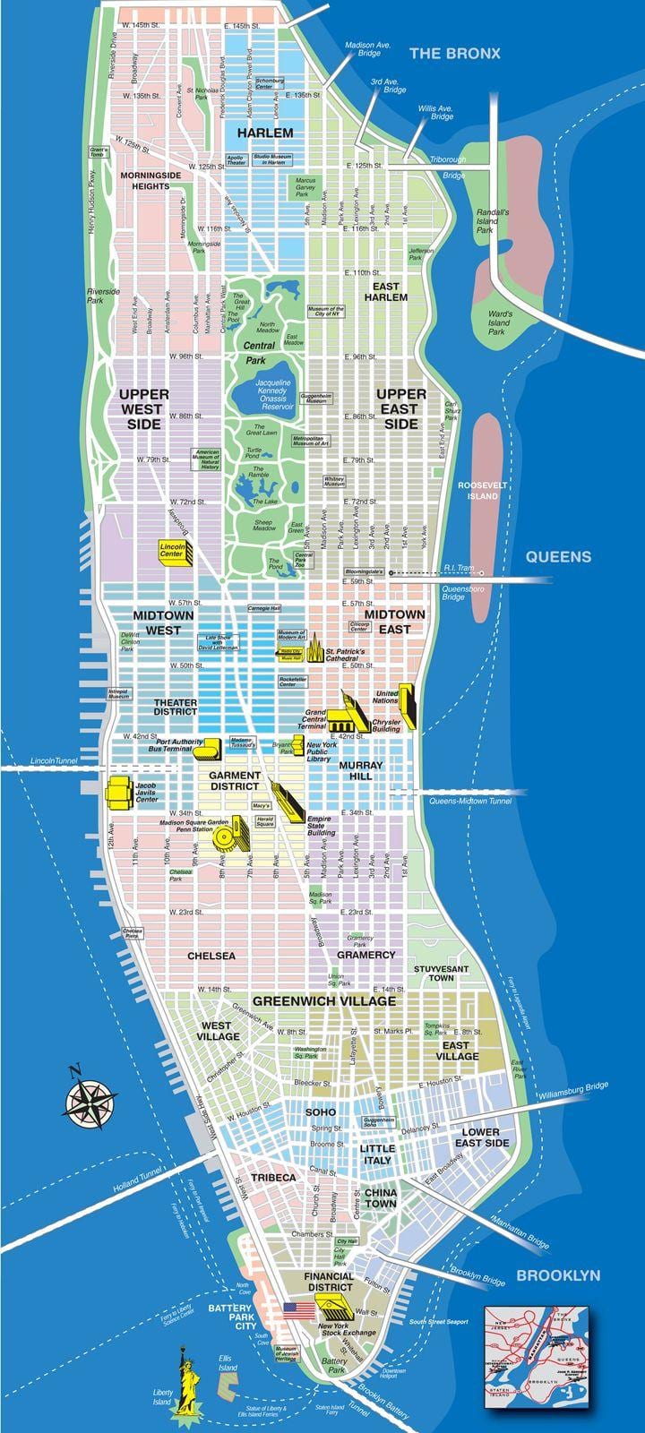 mapu ostrov Manhattan