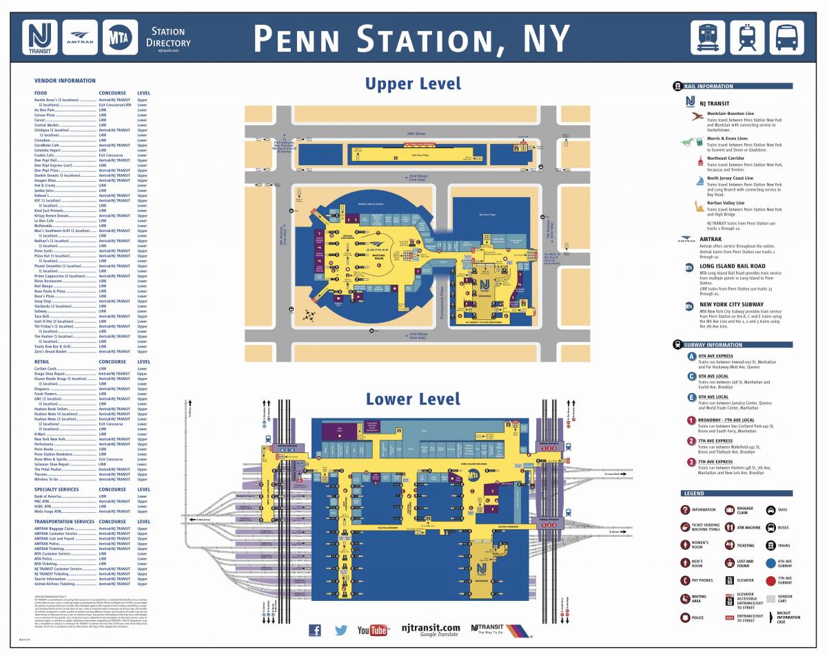 Penn station Manhattan mapu