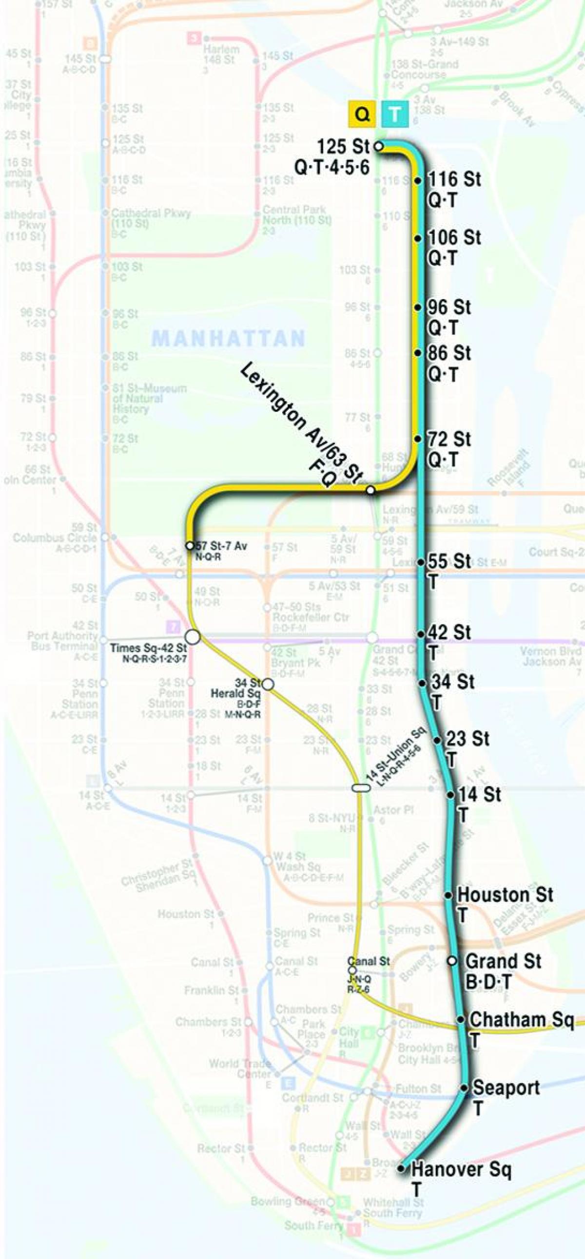 mapa second avenue metro