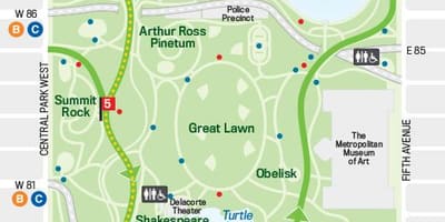 Mapa central park beží