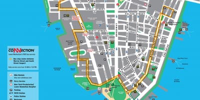 Dolnej Manhattan, pešia prehliadka mapu