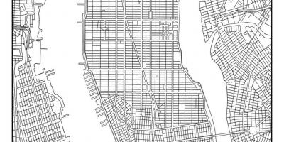 Mapa Manhattanu mriežky