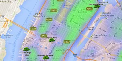 Mapa Manhattanu parky
