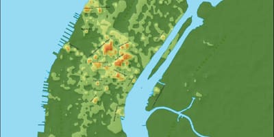 Mapa Manhattanu topografické