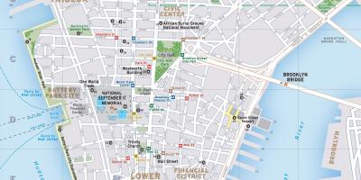Mapa dolnej Manhattan, ny