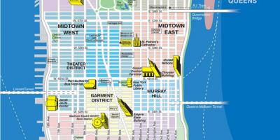 Mapa horné štvrte Manhattan