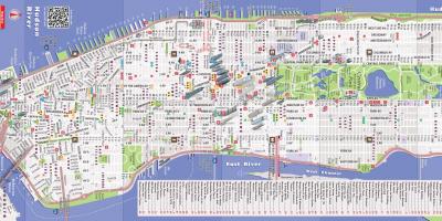 Podrobná mapa Manhattanu ny